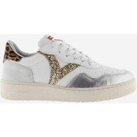 Madrid Leopard Leather Lace-Up Trainers
