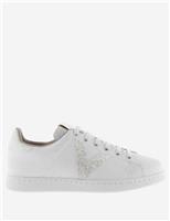 Tenis Glitter Leather Lace-Up Trainers