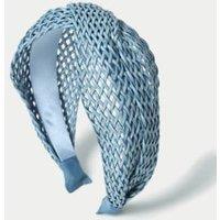 Blue Raffia Twist Alice Band