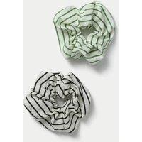 2 Pack Black and Green Hair Scrunchies