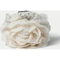 Cream Rose Broidery Fabric Hair Claw Clip