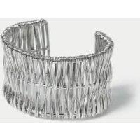 Silver Tone Weave Cuff