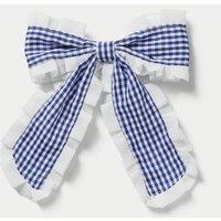 Back To School Gingham Trim Bow