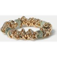 Semi Precious Green and Gold Tone Stretch Wristwear