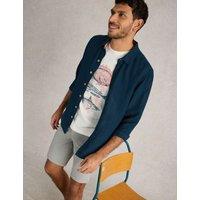 White Stuff Regular Fit Pure Linen Shirt Navy