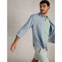 White Stuff Regular Fit Pure Linen Shirt Blue