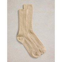 Cotton Rich Sparkle Cable Ankle High Socks