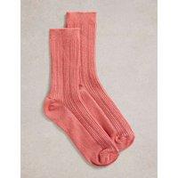 Cotton Rich Sparkle Cable Ankle High Socks