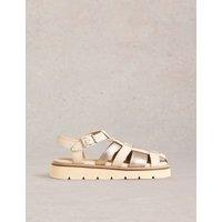 Leather Buckle Ankle Strap Flat Sandals