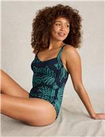 White Stuff Printed Ruched Swimsuit Navy Mix