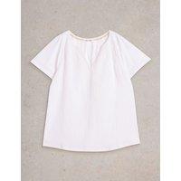 Pure Cotton Notch Neck Top