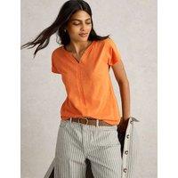 Pure Cotton Notch Neck T-Shirt