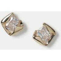 Cubic Zirconia Diamond Shape Statement Stud Earrings