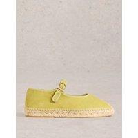 Suede Mary Jane Flat Espadrilles
