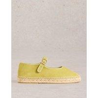 Suede Mary Jane Flat Espadrilles