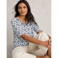 Pure Cotton Printed Scoop Neck T-Shirt