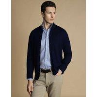 Charles Tyrwhitt Pure Wool Funnel Neck Cardigan Navy