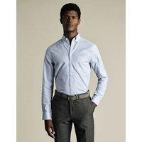 Slim Fit Cotton Rich Striped Oxford Shirt