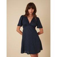 Polka Dot V-Neck Mini Tea Dress