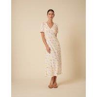 Floral V-Neck Midaxi Tea Dress
