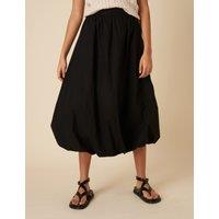 Pure Cotton Bubble Hem Midi Circle Skirt