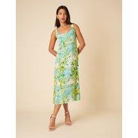 Printed Scoop Neck Midi Slip Dress