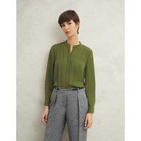 Pleated Round Neck Blouse