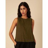 Nobody's Child Linen Rich Split Back Vest Green