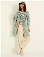 FatFace Waterproof Hooded Relaxed Longline Raincoat Green