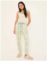 Pure Cotton Checked Pyjama Bottoms