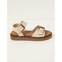Leather Ankle Strap Buckle Flatform Sandals