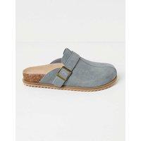 Suede Buckle Mule Slippers