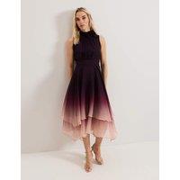 Maybel Ombre High Neck Maxi Skater Dress