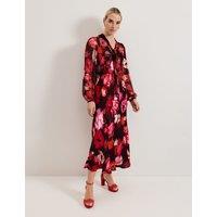 Floral Tie Neck Midaxi Dress