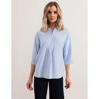 Collared Zip Pleat Detail Shirt