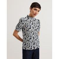 Printed Funnel Neck Top