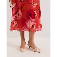 Patent Leather Bow Kitten Heel Sandals