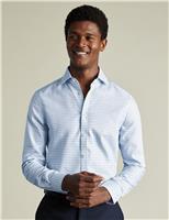 Charles Tyrwhitt Slim Fit Easy Iron Pure Cotton Check Shirt White Mix