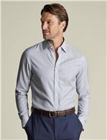 Charles Tyrwhitt Slim Fit Non-Iron Pure Cotton Striped Shirt White Mix