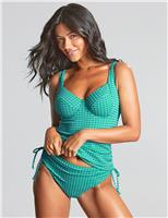 Iris Gingham Wired Balcony Tankini Top D-K