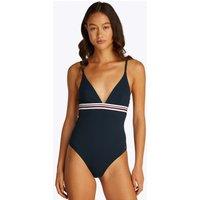 Global Stripe Ribbed V-Neck Swimsuit