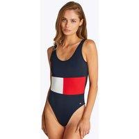 Core Flag Colour Block Scoop Neck Swimsuit