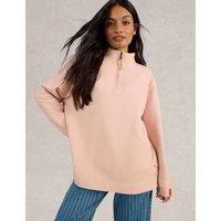 Pure Cotton Funnel Neck Half Zip Sweatshirt