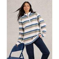 Pure Cotton Striped Funnel Neck Sweatshirt