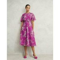 Bronwyn Silk Floral Midi Waisted Dress