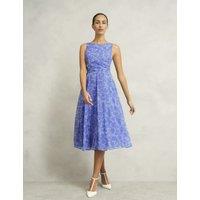 Printed Round Neck Midi Skater Dress