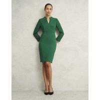 V-Neck Knee Length Shift Dress