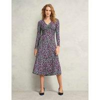 Jersey Floral Midi Skater Dress