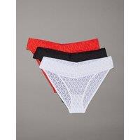 3pk Logo Lace Bikini Knickers
