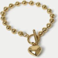 14ct Gold Plated Puff Heart Sphere Bracelet